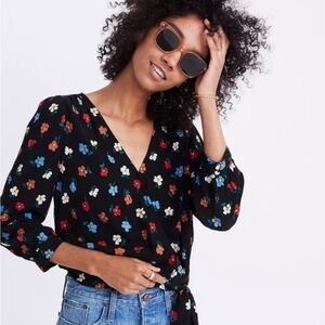 Madewell Pressed Flowers wrap top nwot Small